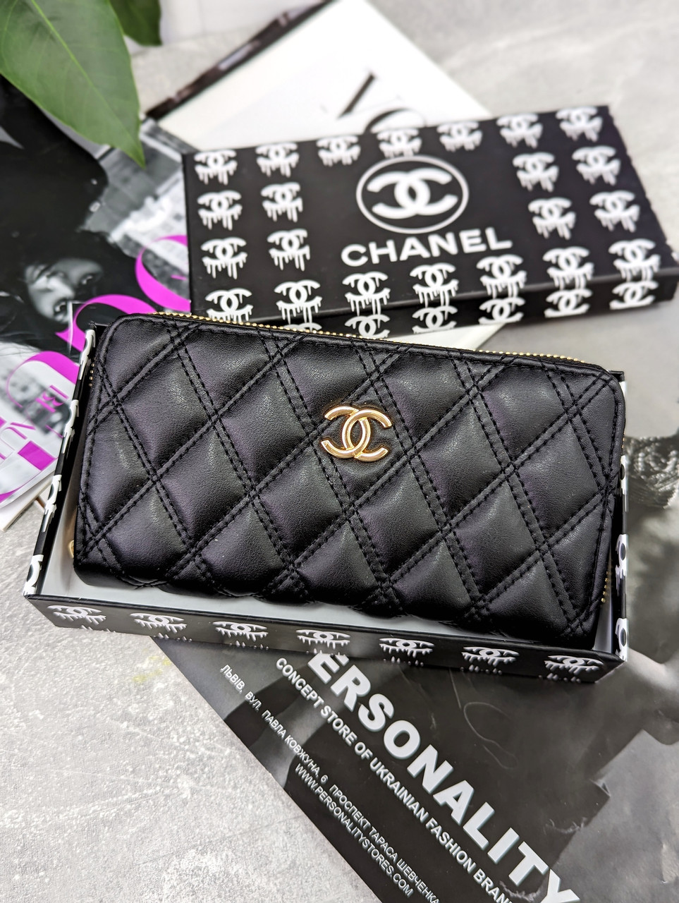 Жіночий гаманець Chanel великий — Шанель чорний
