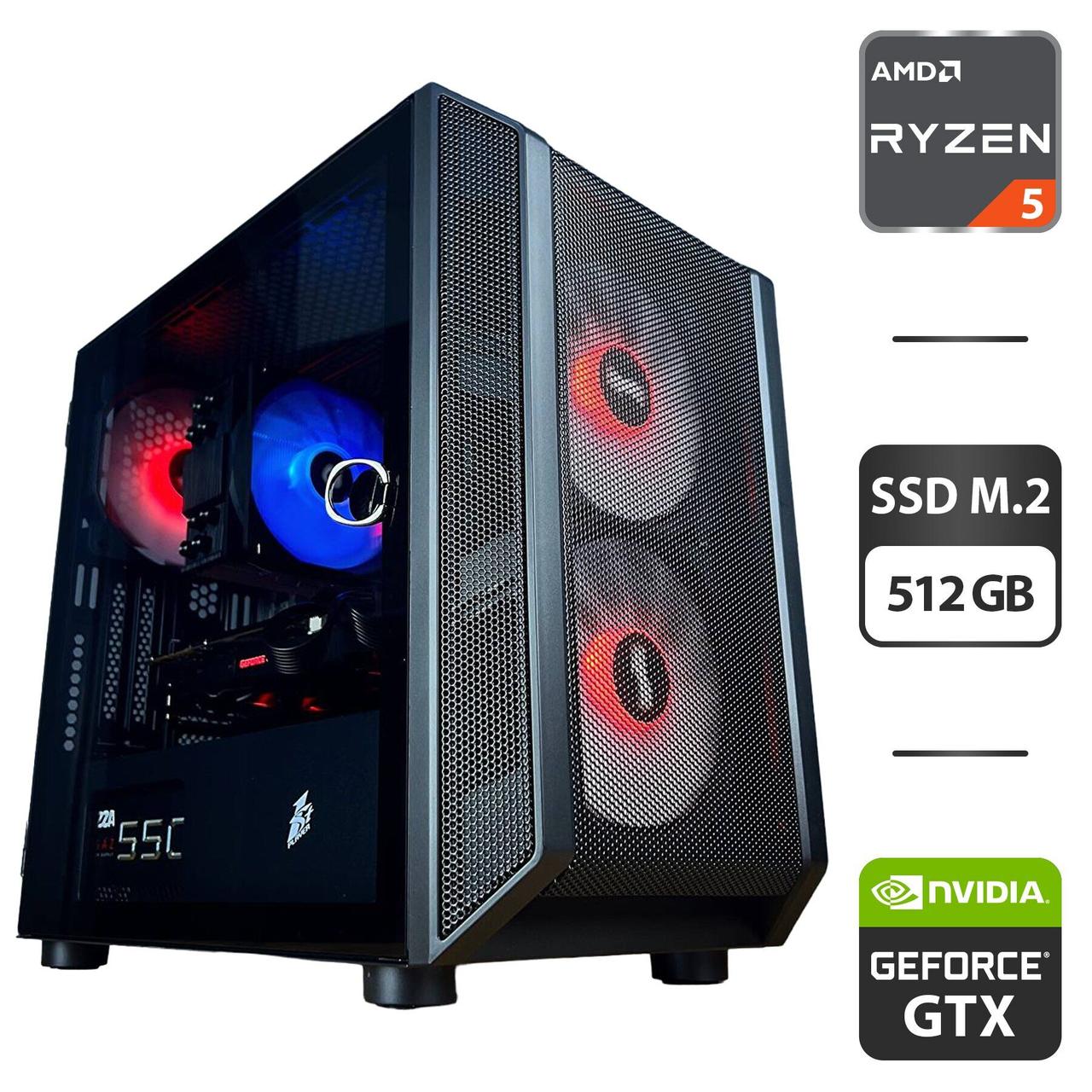 Збірка під замовлення: комп'ютер 1stPlayer D3-3F2-PLUS Black MT/ Ryzen 5 3600/ 16GB RAM/ 512GB SSD/ GTX 1070 8GB/ 550W