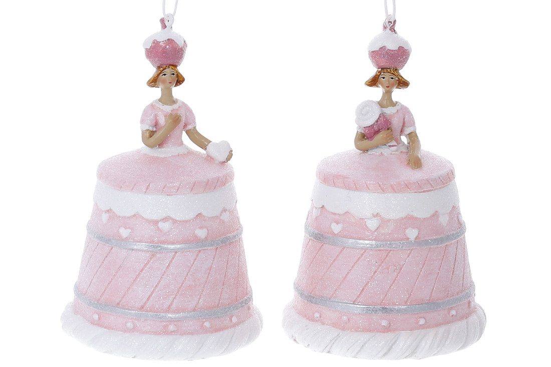 Декоративна підвісна фігурка Дівчинка-Торт 13см, 2 дизайни, колір - - 2 шт УПАКОВКА ТОВАР ВІД ВИРОБНИКА