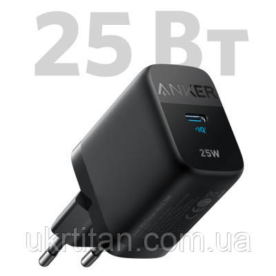 Оригінал! Зарядний пристрій Anker PowerPort 312 - 25W USB-C Black (A2642G11) - Вища Якість!, фото 1
