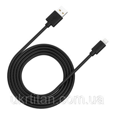 Оригінал! Дата кабель USB 2.0 AM to Lightning 1.0m MFI black Canyon (CNS-MFIC12B) - Вища Якість!, фото 1