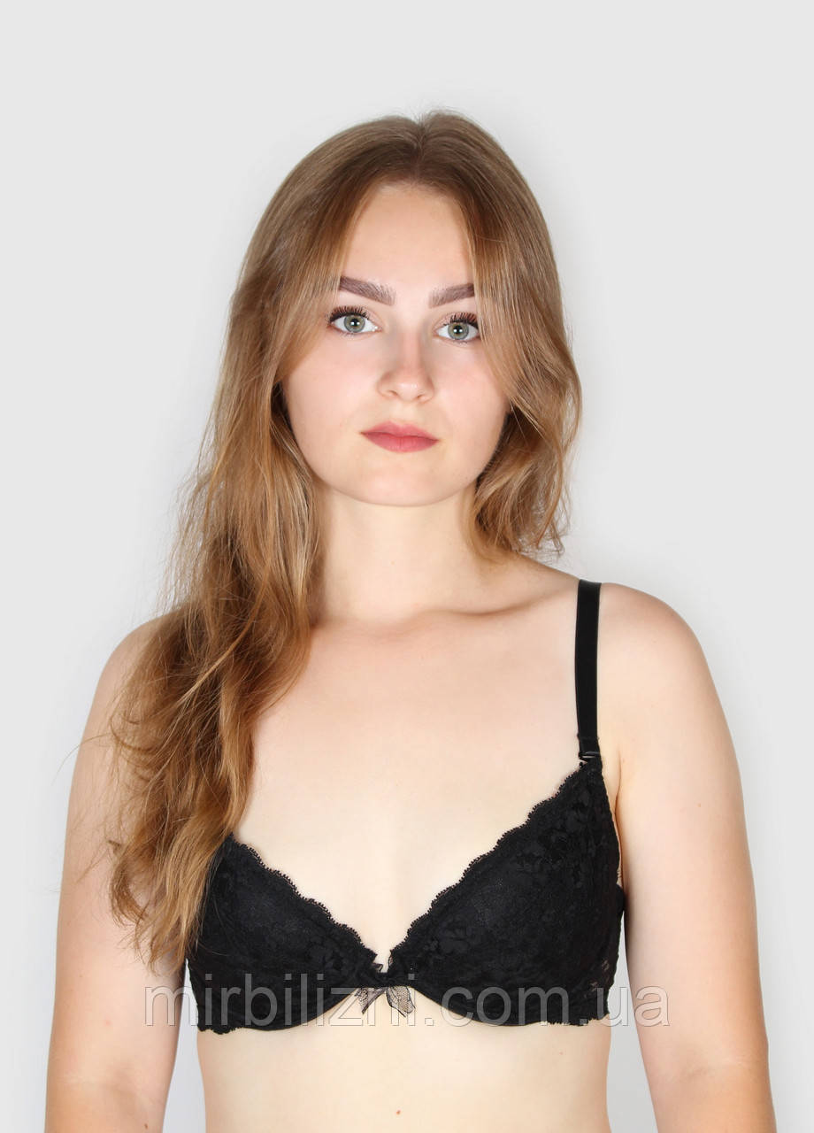 Бюстгальтер Acousma чорний, арт.6518 (ущільнена чашка, класичний, на кісточках)