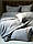 Постільна білизна з вишивкою і піке Saheser Noris grey євро 200х220, фото 6