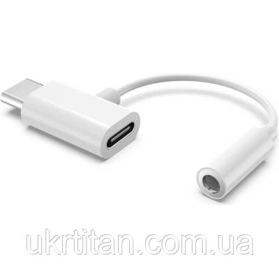 Оригінал! Перехідник Type-C to Type-C Jack 3.5mm white AC-202 XoKo (XK-AC-202-WH) - Вища Якість!
