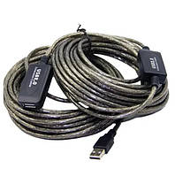 Оригінал! Подовжувач USB 2.0, активний репітер, кабель AM — AF, 20 м - Вища Якість!