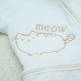 Халат дитячий "Котик" з вишивкою Махра зріст 134 см (9 - 10 років) Betis Білий, фото 2