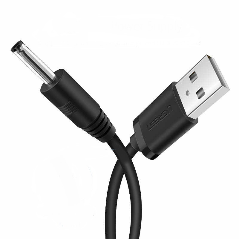 Кабель UGREEN US277 USB-A 2.0 to DC 3.5mm M/F Charging Cable 1m Black(10376)