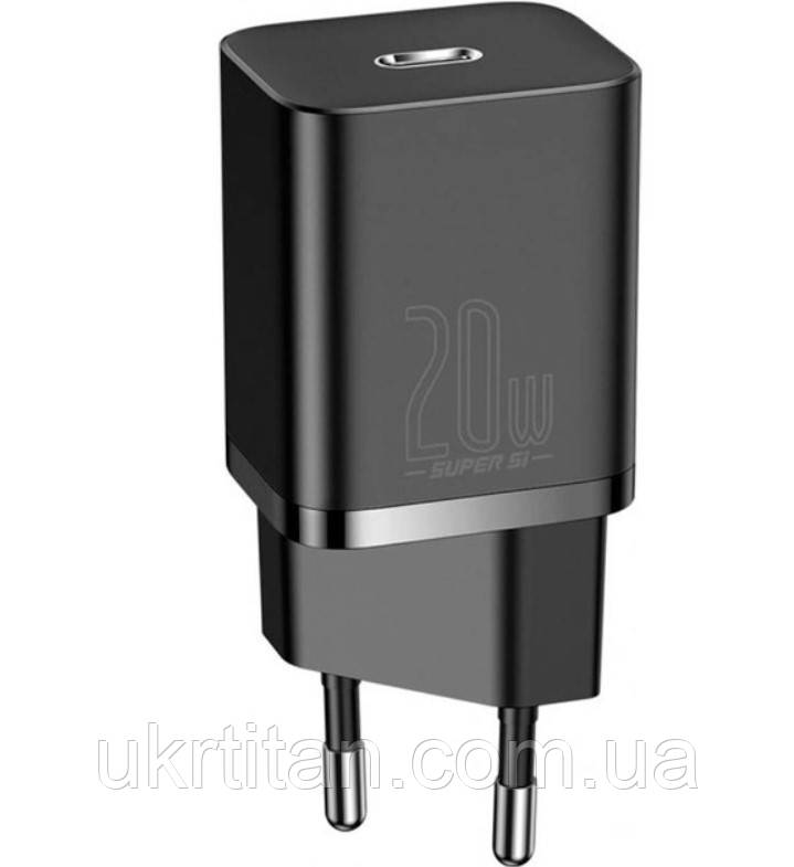 Оригінал! Адаптер мережевий BASEUS CCSUP-B01 Type-C, QC, 3A, чорний - Вища Якість!, фото 1