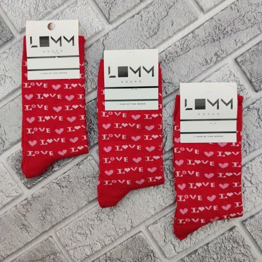 Шкарпетки високі весна/осінь LOMM PREMIUM 0225 Love червоні р.36-40 30030297