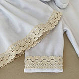 Костюм для хрещення "Чарівний янгол" дівчинка велюр зріст 86 см (12 - 18 місяців) Betis Білий із золотим, фото 4