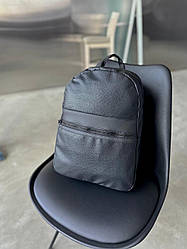 Рюкзак шкіряний чорний унісекс | Рюкзак міський, шкільний ЛЮКС якості