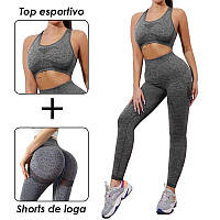 Жіночий спортивний костюм для фітнесу, топ із лосини пушап, безшовний костюм для фітнесу