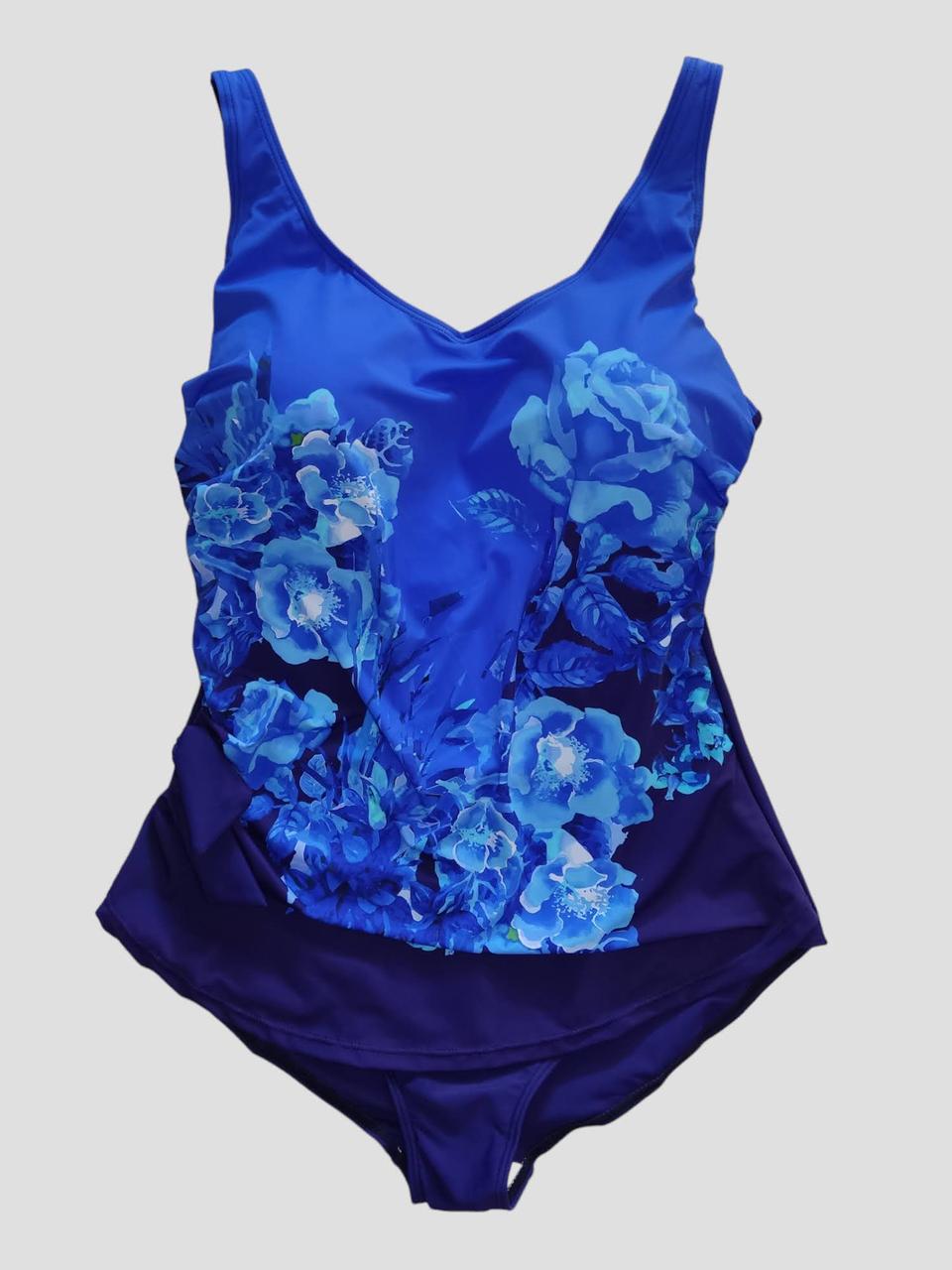 Купальник 2025 слитный  спереду спідниця 28100 Карина блакитний (В НАЛИЧІ ТІЛЬКИ 54 56 58 60 62