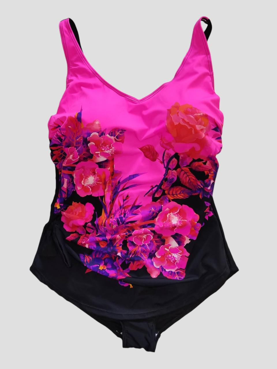 Купальник 2025 слитный  спереду спідниця 28100 Карина фуксія (У НАЛИЧІ ТІЛЬКИ 54 56 58 60 62