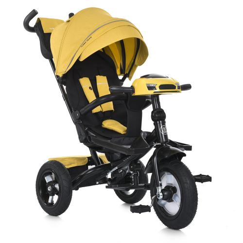Велосипед дитячий з батьківською ручкою Жовтий TURBOTRIKE MT 1007-10