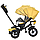 Велосипед дитячий з батьківською ручкою Жовтий TURBOTRIKE MT 1007-10, фото 4