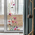 Наклейка на стіну 3D вінілова інтер'єрна квіти 148*73 см фуксія 8864, фото 5
