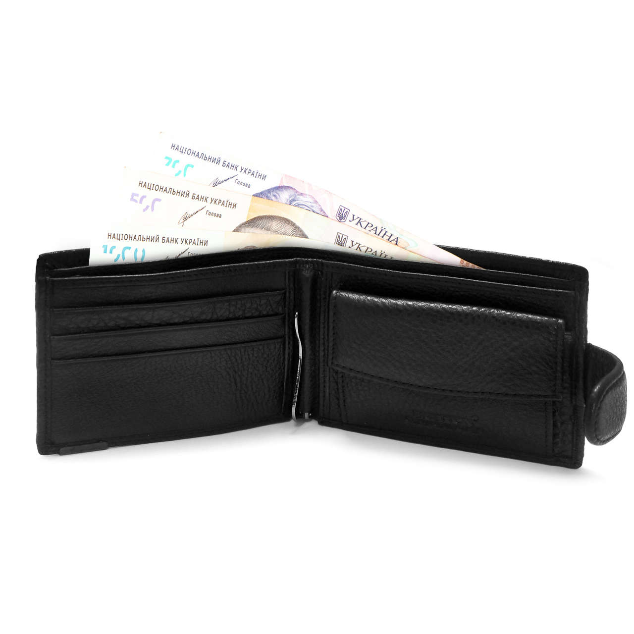 Чоловічий шкіряний BE гаманець на кнопці із затискачем для банкнот BRETTON (гуртом/роздріб)