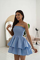 Літня міні сукня з пишною спідницею із льону Sms9183, фото 5