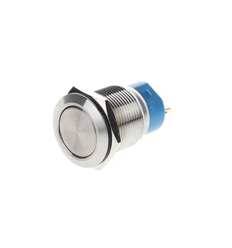 Кнопка живлення DC 12-24V 3A 19mm, без підсвітки, з фіксатором, IP65, під монтаж