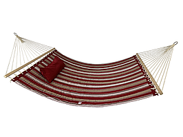 Гамак із планкою Siesta Red XXL 200х150 WCG Стьобана тканина + подушка