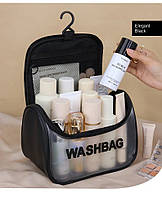 Косметичка дорожня сумка для косметики органайзер Washbag Чорна 22х16х12 см