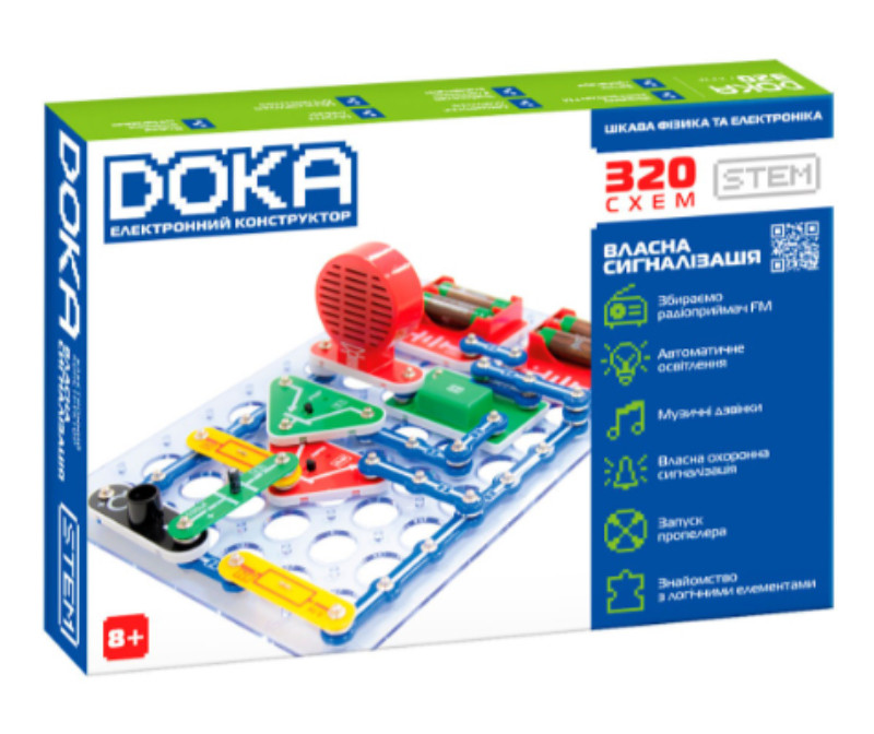 Набір юного електрика Doka Електронний конструктор 320 схем D70707