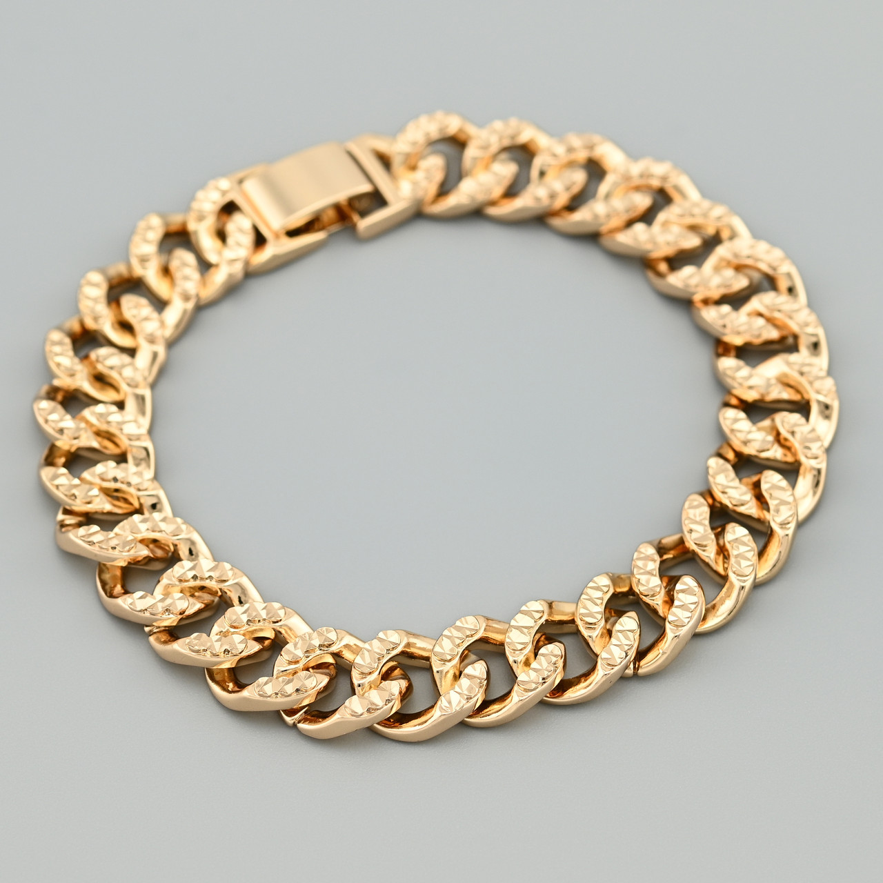 Браслет Панцирний 45870 ширина 10 мм позолота 18К довжина 18, фото 1