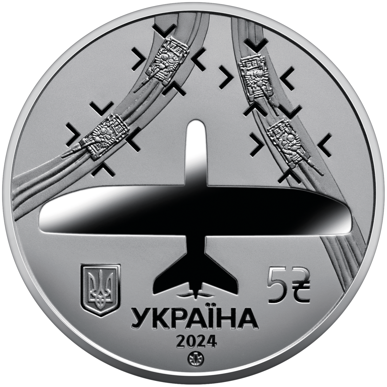 Монета НБУ "Українська бавовна. Лелека -100"