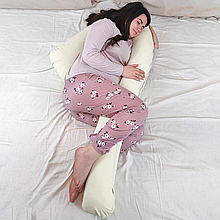 Подушка для вагітних і годування Сімка Г-подібна 158х93 см Пряжене молоко