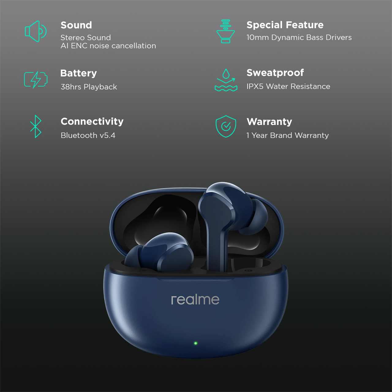 Навушники Realme Buds T110 RMA2306 blue