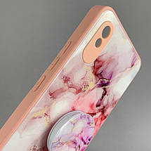 Чохол для Xiaomi Redmi 9A мармуровий чохол з попсокетом на телефон сяомі редмі 9а персиковий o5u, фото 4
