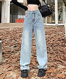 Джинси жіночі широкі прямі з високою талією, фото 3