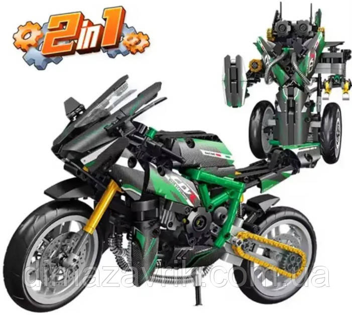 Конструктор Frange FC9304 "Мотоцикл 33 см Робот 26 см 2в1" 515 деталей, фото 1