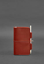 Блокнот софт-бук на гумці з тримачем для ручки обкладинка з натуральної шкіри Crazy Horse Світло-коричневий