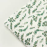 Муслін жатий двошаровий ширина 150 см "Евкаліпт" на білому № МЖ-3-110, фото 7