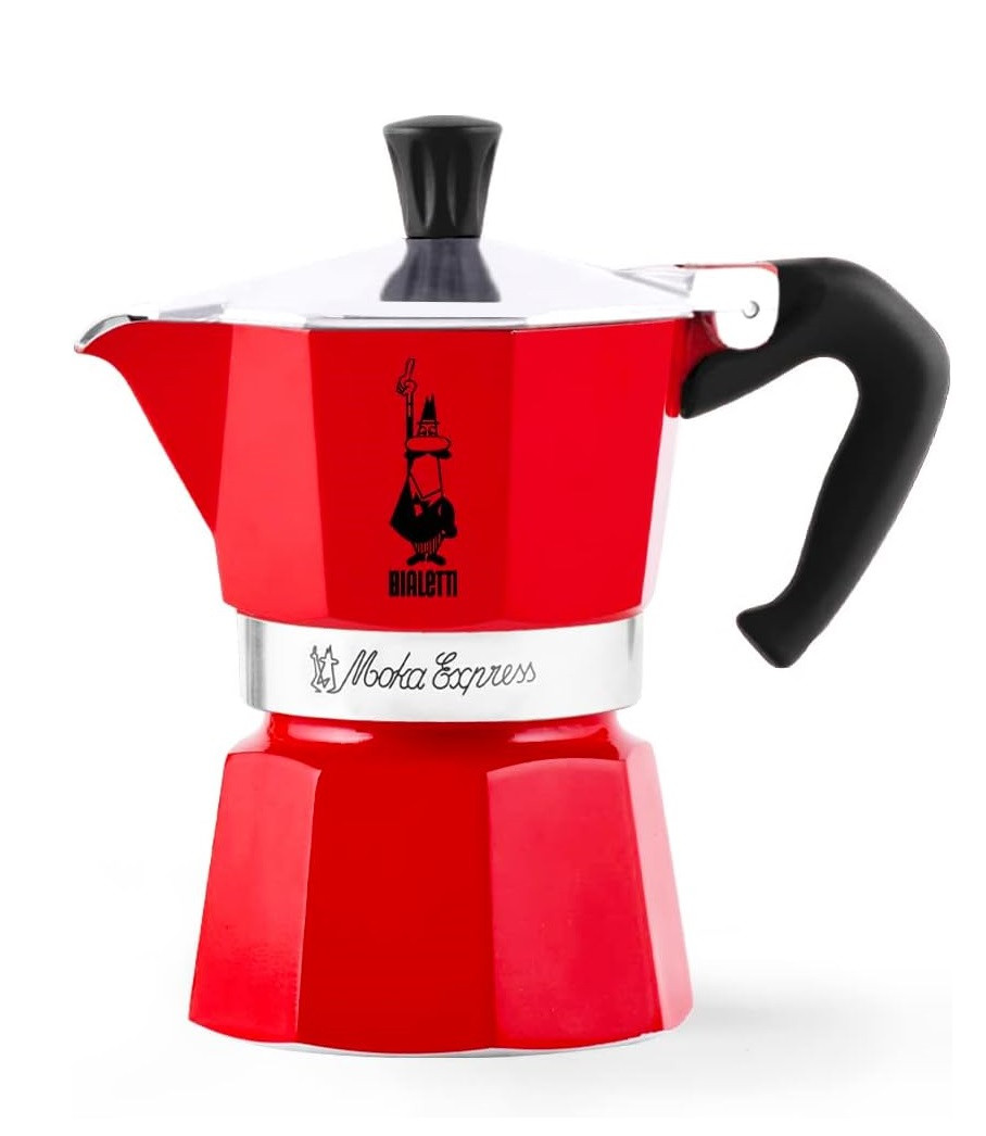 Гейзерна кавоварка Bialetti Moka Express 60 мл. 1 чашка Червона, фото 1