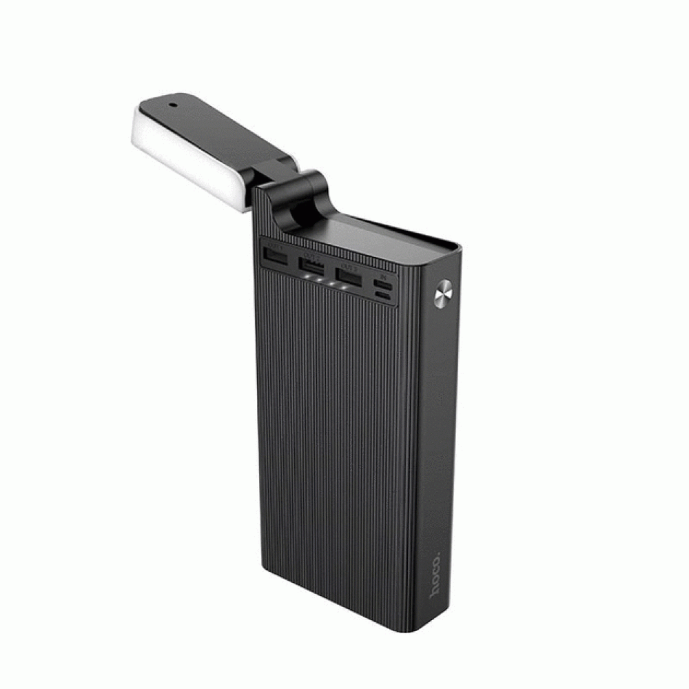Power Bank HOCO портативна батарея з ліхтариком 30000 mAh Чорний (J62)