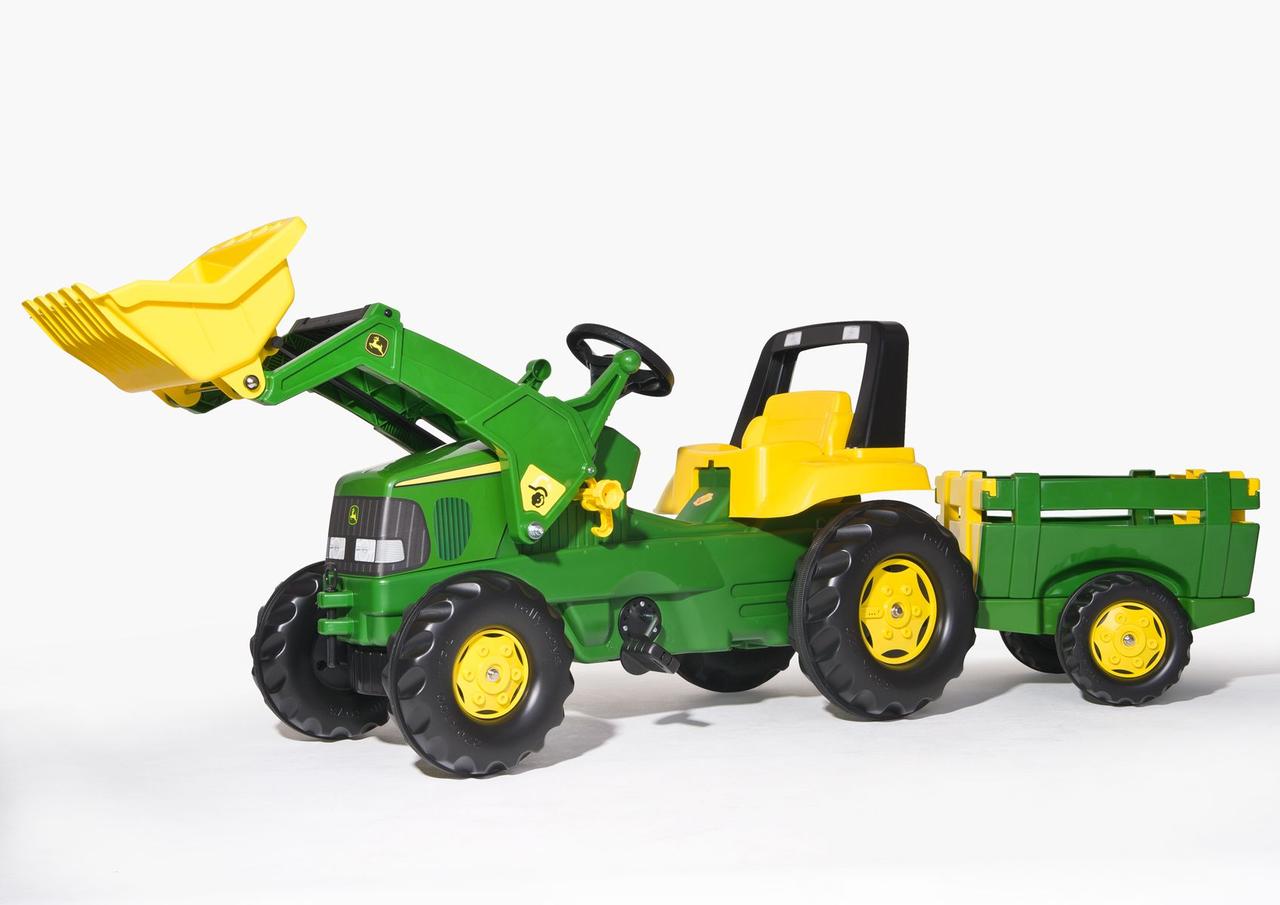 Педальний трактор John Deere з причепом і ковшем Rolly Toys 811496