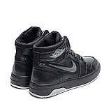 Чоловічі зимові високі кросівки Nike Air Max, чоловічі утеплені шкіряні кросівки, чорні зимові кросівки, фото 10