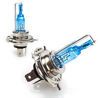 Лампа 12V 35/35W 3 ус галогенка синя на блістері (супер біла) Motorceykle