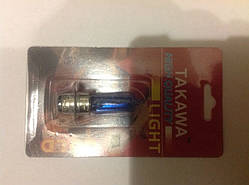 Лампа 12V 35/35W 3 вус галогенка синя на блістері (супер біла) Токава