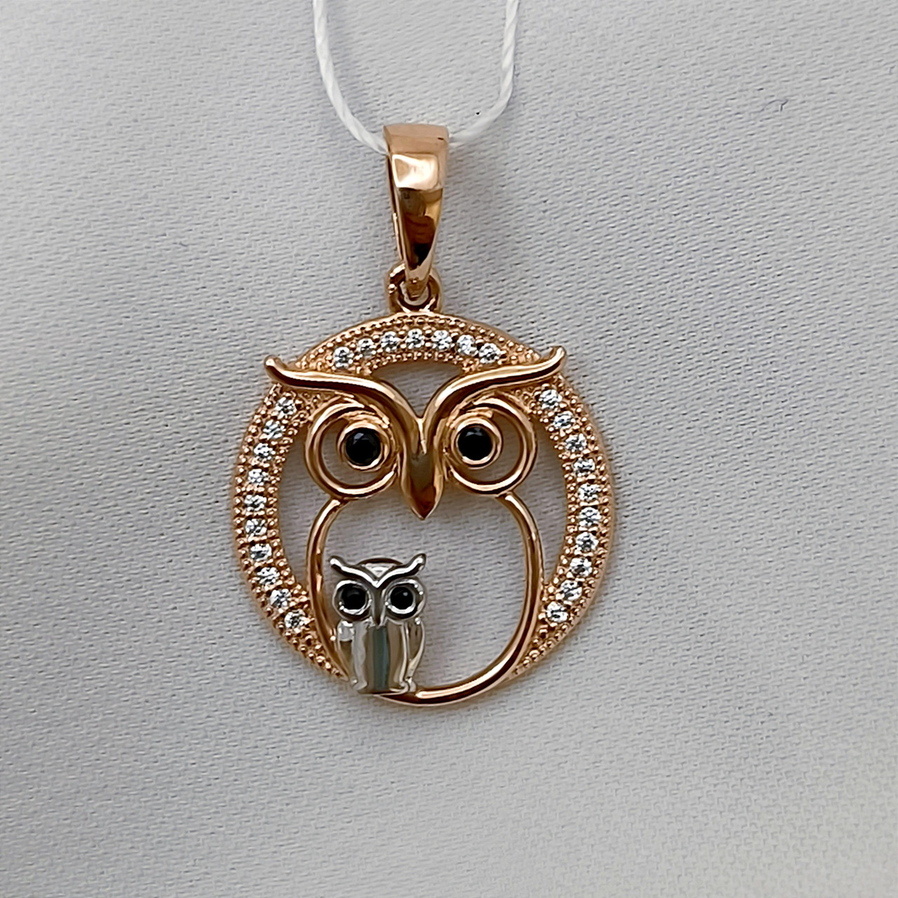 Золотий кулон сова, кулон сова, фото 1