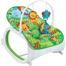 Дитячий шезлонг крісло FitchBaby 27075, мелодії, вібрація, дуга з брязкальцями, регулювання положень