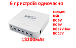 ДБЖ Mini UPS WGP UPS203 для роутера 13200 mAh USB, 5V, 9V, 12 V, 19V