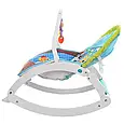 Дитячий шезлонг крісло гойдалка FichBaby 88956, мелодії, вібрація, дуга з брязкальцями, регулювання положення, фото 4