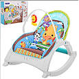 Дитячий шезлонг крісло гойдалка FichBaby 88956, мелодії, вібрація, дуга з брязкальцями, регулювання положення, фото 5