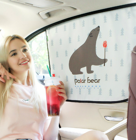 Шторка автомобільна від сонця для дітей магнітна Ведмедик, фото 1