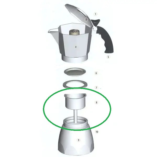 Фільтр воронка для Bialetti на 6 чашок, Imbuto для гейзерної кавоварки Фільтр воронка для Bialetti на 6 чашок, Imbuto для гейзерної кавоварки