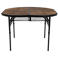 Туристичний Стіл Розкладний Bo-Camp Woodbine Oval 100x70 cm Black/Wood look (1404230) Кемпінговий Складаний Столик для риболовлі, фото 5